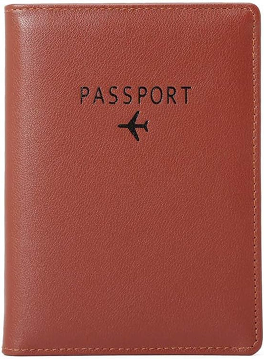 BAKUN Travel Wallet & Family Leather Passport Holder Cover RFID Blocking Travel Wallet, Leather Card Case, Travel Document Organizer Case(Coffee)