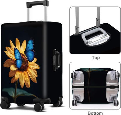 Luggage Cover Washable Suitcase Protector Anti-scratch Suitcase cover Fits 20-34 Inch Luggage (Sunflower, L(28-30inch suitcase))
