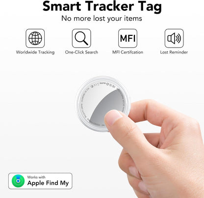 2025 New [Apple MFi Certified] (iOS Only) Air Tracker Tags-3 Pack, Bluetooth Tracker for Apple Find My, Replaceable Battery, Key Finder and Item Locator Smart Tag for Keys, Bags, Luggage, Pets, White