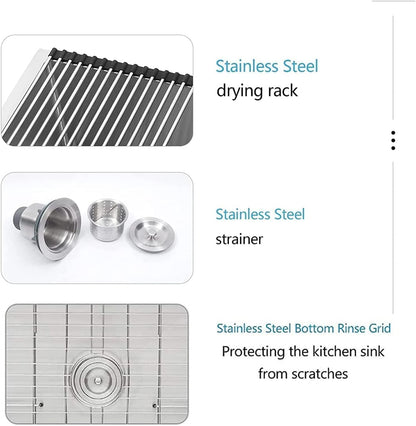 36 Farmhouse Sink Stainless Steel - Lordear 36 inch Kitchen Sink Double Bowl 50/50 Stainless Steel 16 Gauge Apron