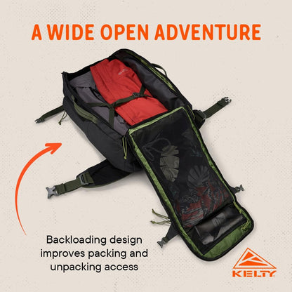 Kelty | Redwing Traveler Backpacks, Travel Pack for Adventure Travel | Burnt Olive & Black