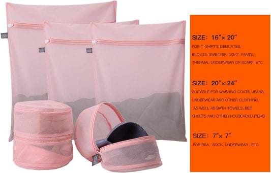 Kimmama Laundry Bag Mesh Wash Bags, Washing Machine Wash Bag, Net Washer Sack with Zipper, Dryer Pouch for Cleaning and Drying Cloths, Garment, Sweater, Delicates, lingerie, Bra, Pant, Sock, Toys