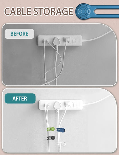 Kanemc 8-Pack Magnetic Cable Ties, Magnet Cord Wraps Reusable Silicone Cable Organizer Twist Zip Ties For USB Earphone Computer Smartphone Charging Cords (4Colors)