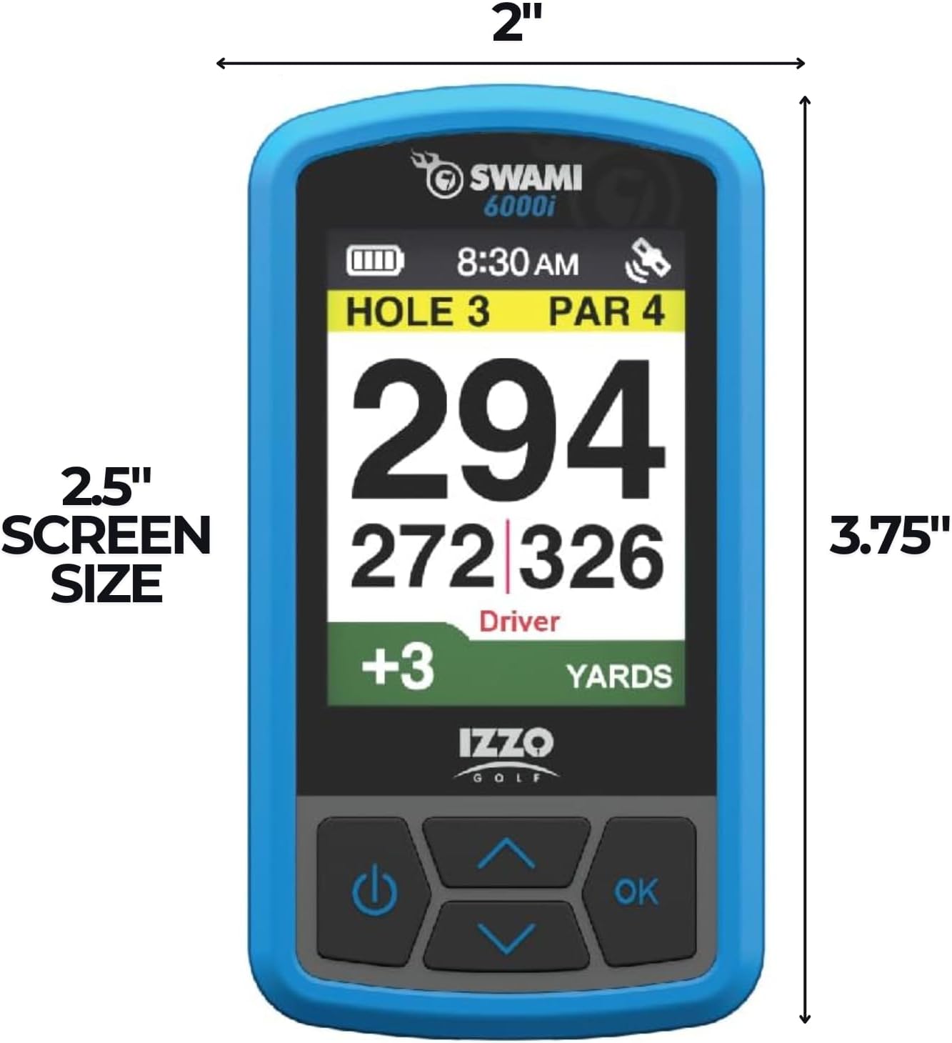 Izzo Swami 6000 Handheld Golf GPS Water-Resistant Color Display with 38,000 Course Maps & Scorekeeper