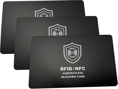 Technixx RFID Blocking Card, 3 Pack, Contactless NFC Jamming Credit & Debit Card ID, Protection for your wallet and passport, One Card Protects Entire Wallet