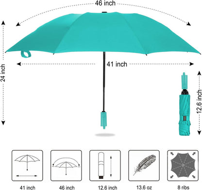 LANBRELLA Compact Reverse Folding Umbrella Auto Windproof Travel Umbrella