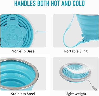 JBER Silicone Collapsible Travel Cup, 4 Pack Silicone Folding Camping Cup - Image 4
