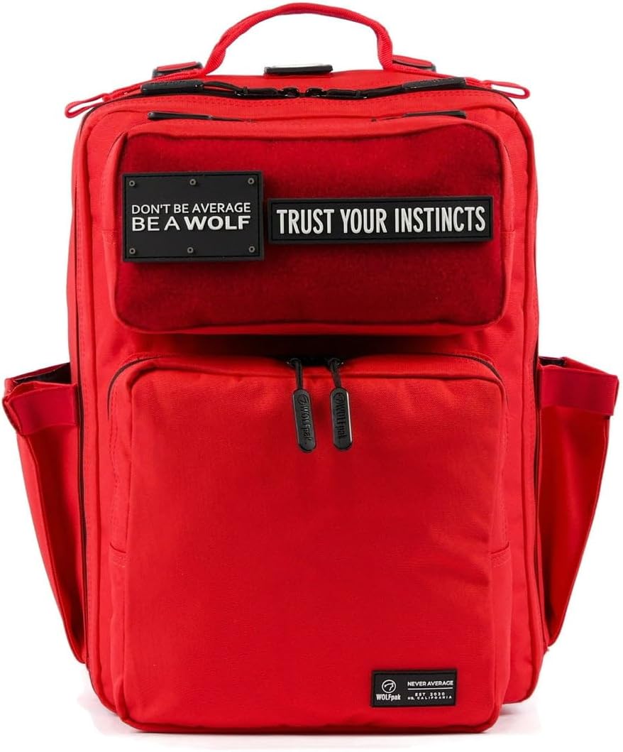 WOLFpak 15L Backpack - Elite Red - Slim Everyday Carry Backpack for Men & Women, Water-Resistant Minimalist Daypack for Laptop & Travel