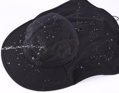 Home Prefer UPF 50+ Sun Hats for Men Women Wide Brim Fishing Hat with Neck Flap UV Protection Sunblock Safari Bucket Hat