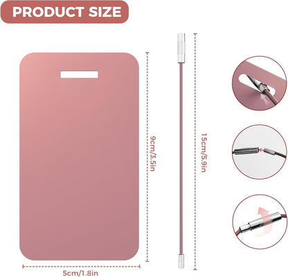 Personalized Luggage Tags, Custom Luggage Tags 4 Pack TSA Approved Double Sided Laser Engraving, Metal Luggage Tag for Suitcases with Stainless Loops, Name Tag for Bags, Backpacks (Pink)