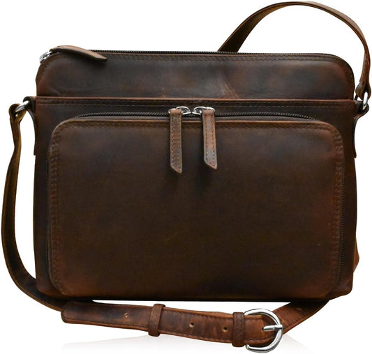 ili New York Genuine Leather Crossbody Bags for Women - Premium RFID Blocking Shoulder Bag Organizer with Adjustable Strap