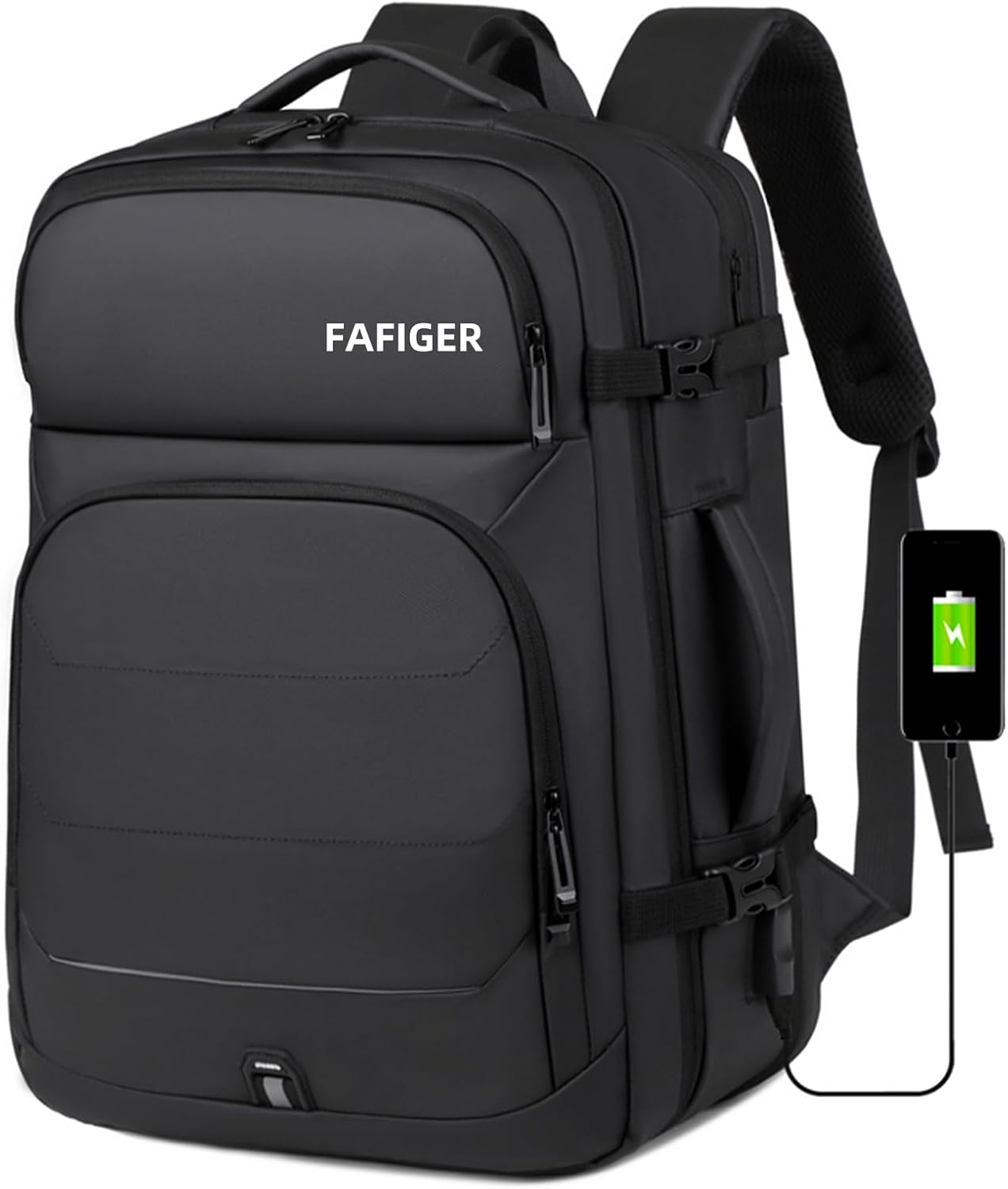 Travel Backpack for Men & Women - 40L Expandable Carry-On Backpack, TSA Approved 16 Inch Laptop, Weekend Outdoor Essentials, Airline Flight Approved, Black