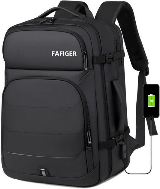 Travel Backpack for Men & Women - 40L Expandable Carry-On Backpack, TSA Approved 16 Inch Laptop, Weekend Outdoor Essentials, Airline Flight Approved, Black