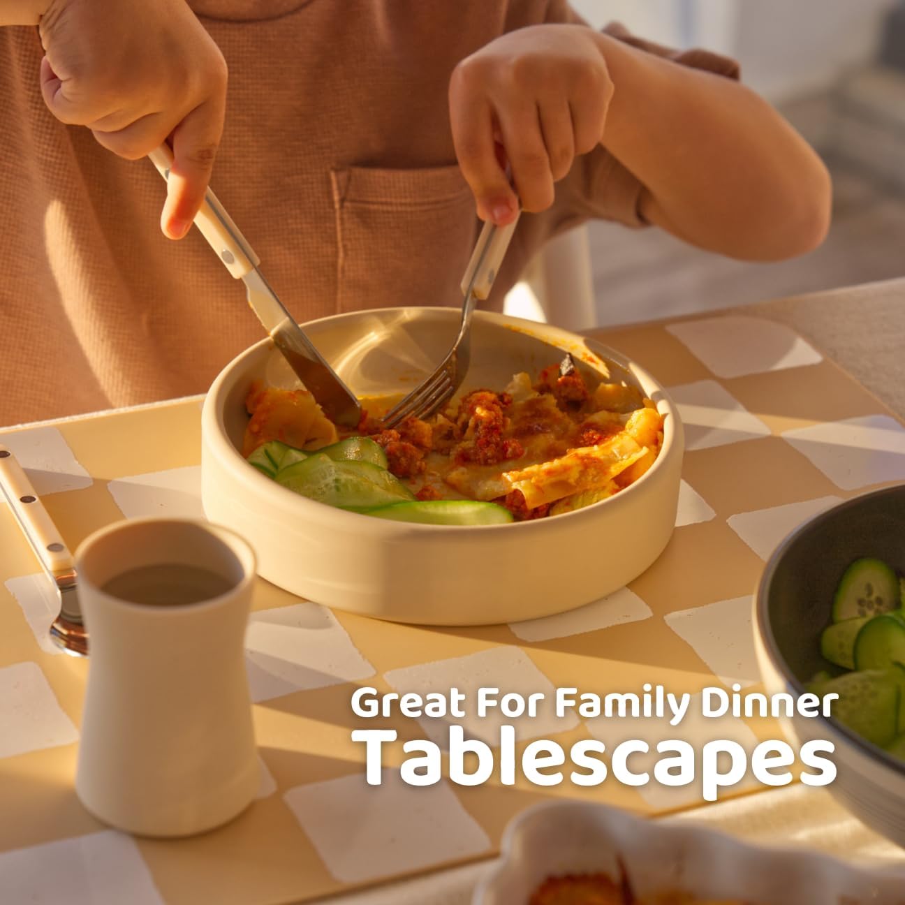 Kids Silverware Set, Stainless Steel Toddler Silverware with Bamboo Organizer, Montessori Kids Utensils, 10 Piece Cutlery Set with Forks, Spoons & Knives, Children Safe Metal Flatware