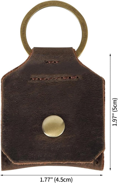 Jack&Chris Genuine Leather SD Card Holder Keychain, Anti-Shock Anti-Dust SD Card Case, Portable Camera Accessories for SD CF CFexpress Micro SD Nano SIM and Micro SIM Cards, Coffee 2 Packs