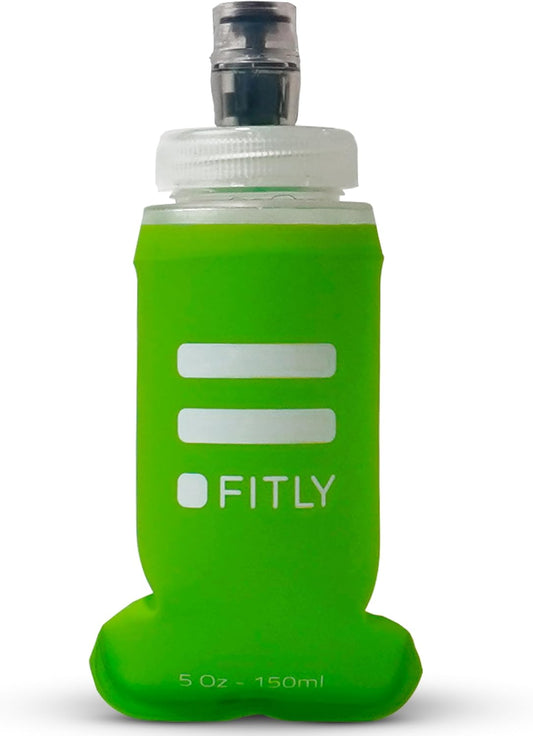FITLY Soft Flask - Shrink As You Drink Soft Water Bottle for Hydration Pack - Folding Water Bottle Ideal for Running, Hiking, Cycling, Climbing & Rigorous Activity