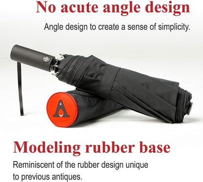 Portobello Large Umbrella For Rain - Big 54 Inch Double Vented Canopy, Folds Into Travel Size, Big Enough To Fit In 2 Adults, Heavy Duty, Sturdy, Windproof W/Auto Open Close