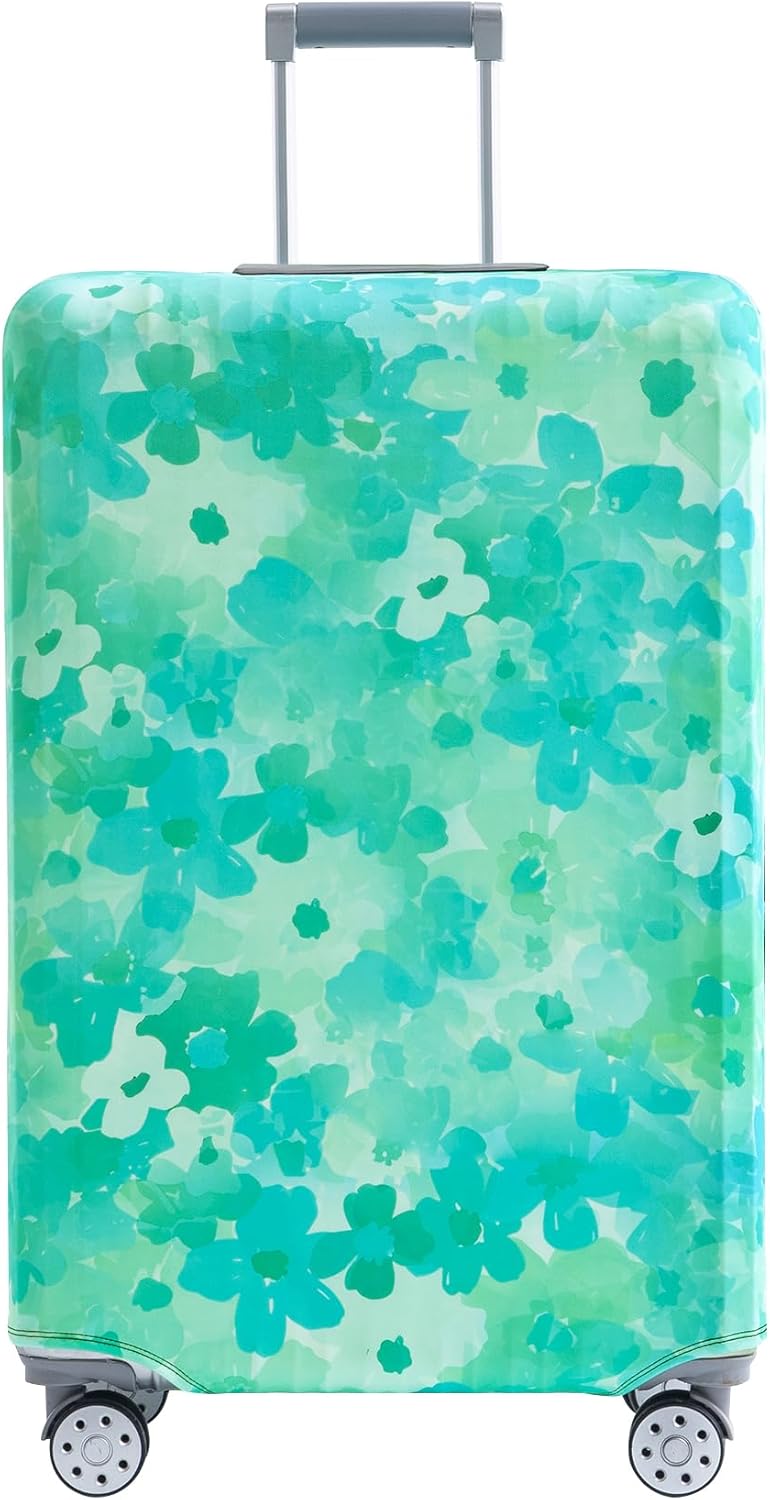 Travelkin Luggage Covers For Suitcase Tsa Approved,Suitcase Cover Protector Fit 18-32 Inch Luggage (Blue Floral, XL)
