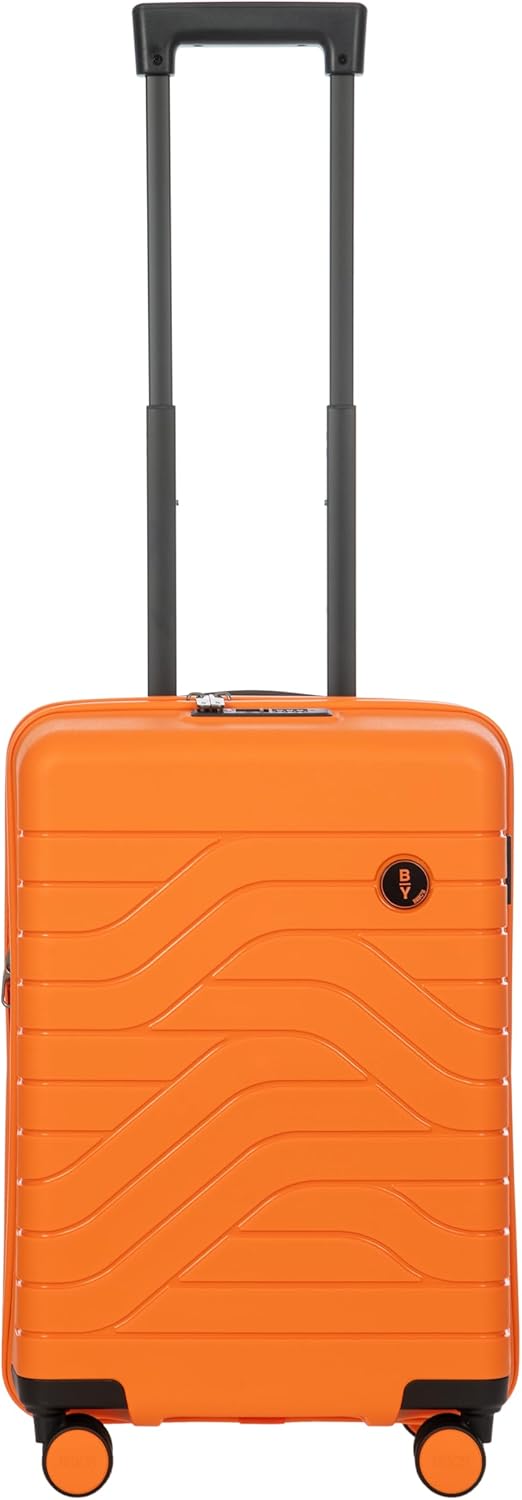 Bric's B|Y Ulisse Spinner Suitcase - 21" Inch Carry-On Luggage - Hard Exterior and TSA-Approved Lock - Orange