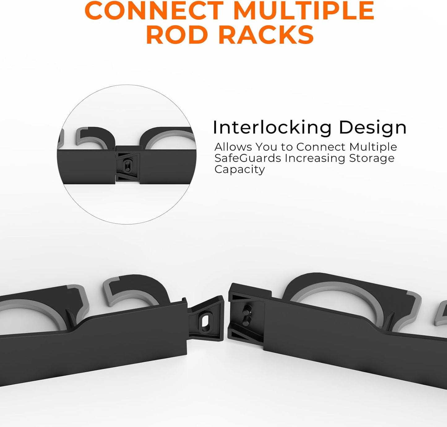 KastKing SafeGuard Fishing Rod Holder for Garage, Wall or Ceiling Mounted Fishing Rod Rack Storage Organizer, Fishing Pole Holder Holds 12 Rods or Combos in Less Than 36 Inches