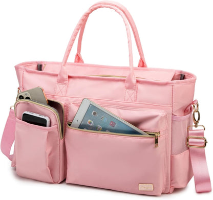 Laptop Tote Bag, Middle Size Computer Messenger Teacher Bag with 15.6'' Padded Laptop Sleeve