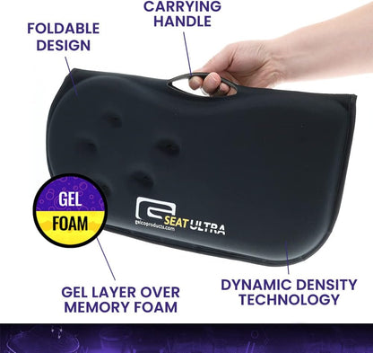GSeat Ultra Orthopedic Gel and Foam Seat Cushion - for Coccyx, Back, Tailbone, Prostate, Postnatal, and Sciatica Pain/Discomfort - Office, Car, Chair, Travel (Cardinal Red)
