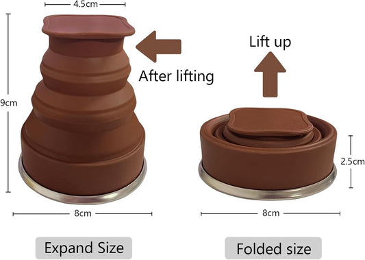 200ML Collapsible Cup- Silicone Foldable Expandable Folding Drinking Cup -Reusable Portable Mugs-Cup For Travel, Camping, Hiking, Holiday Vacation, Outdoor Sports Coffee