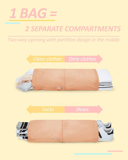 BAGSMART 6 Set Compression Packing Cubes - Lightweight Travel Essentials, Durable Luggage Organizer