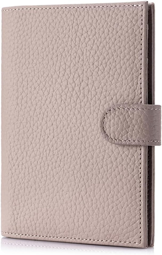 RFID Blocking Passport Holder for Travel Women – Leather Passport Holder for Men with Card Slots, Coin Wallet & SIM Slot – Slim Genuine Leather Travel Organizer – Mauve Pink