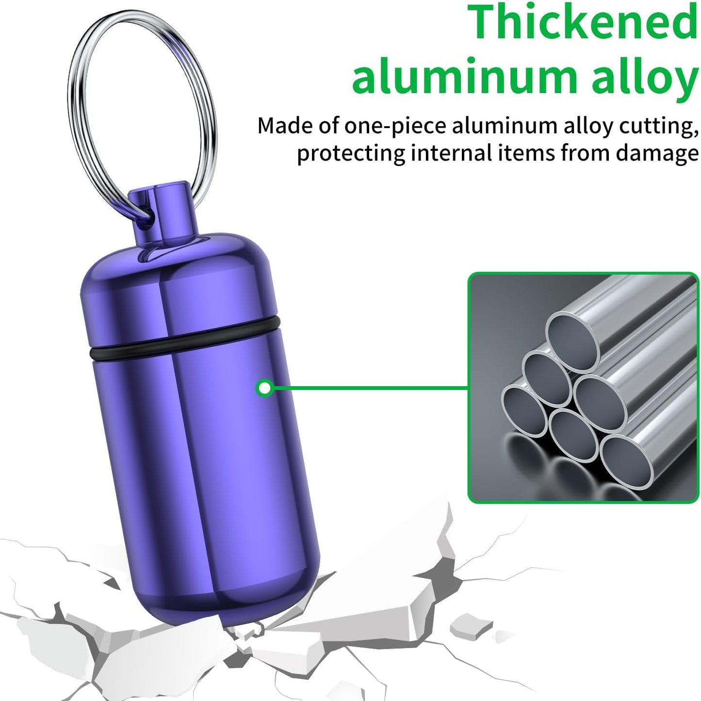 3 Pack Small Pill Box, Airtight Aluminum Alloy Pill Organizer Travel Pill Case for Purse Portable Medicine Box Bottle for Medication, Fish Oil, Supplements Storage