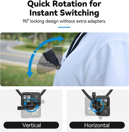 TELESIN Neck Mount Se 2.0 Combo Set, Magnetic Phone Holder for iPhone Android, Chest Strap Hand Free POV Video Phone Stand for iPhone 16 15 14 13 12 Samsung Android Action Cameras