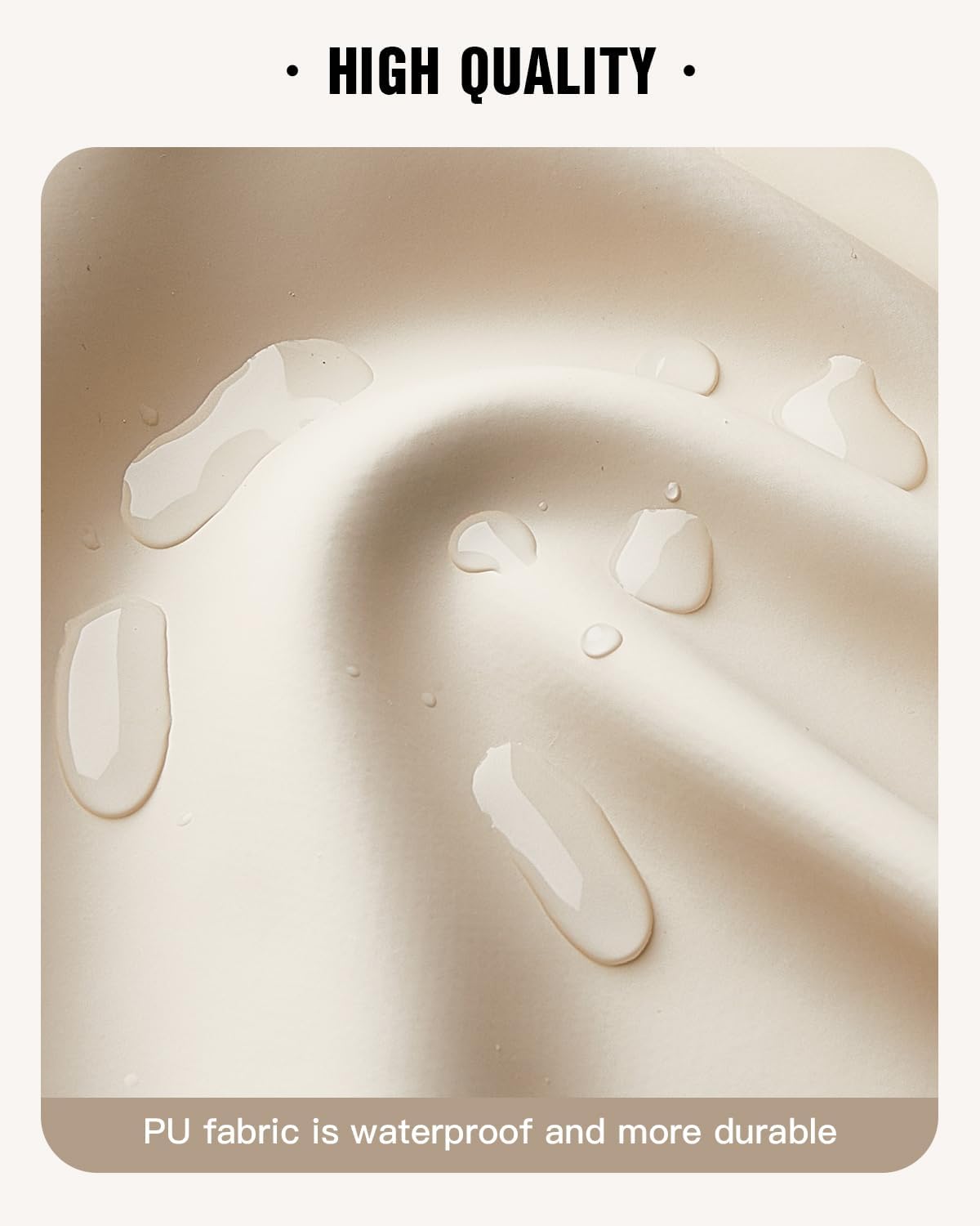 EACHY Toiletry Bag with Hanging Hook, Travel Makeup Bag PU Leather Cosmetic Bags for Women Make Up Organizer with 4 Compartments Waterproof Full-Size Portable Travel Essentials (Beige)