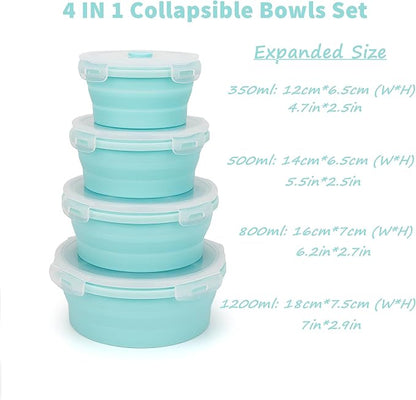 CARTINTS Silicone Collapsible Food Storage Containers-Prep/Storage Bowls - Image 2