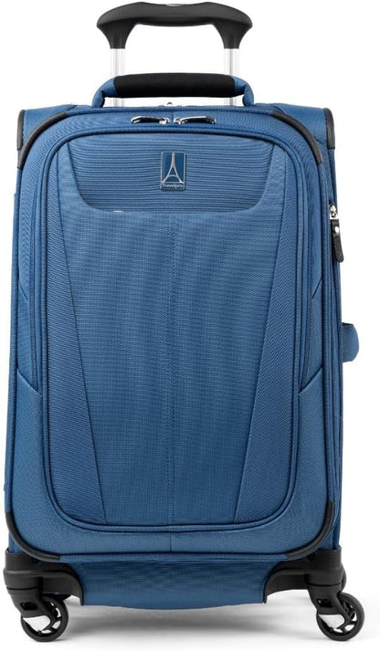 Travelpro Maxlite 5 Softside Expandable Carry-On Luggage with Spinner Wheels, Lightweight, 21-Inch —Ensign Blue
