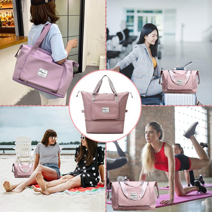 Large Capacity Foldable Travel Bag Expandable Portable Carry on Bag Dry&Wet Separation Sports Duffel Bags