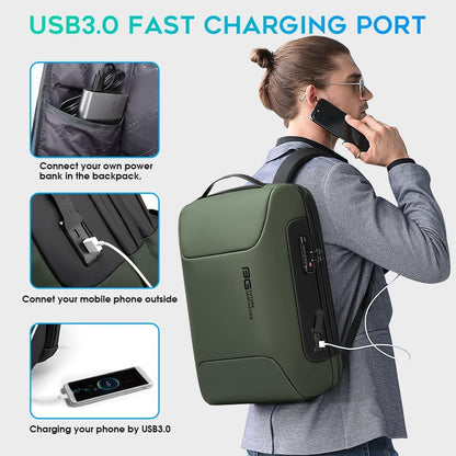 BANGE 15.6INCH Slim Laptop Backpack，Office Business Laptop with Lock, Anti Theft Travel Backpack with USB3.0 Charging Port for Men and Women…