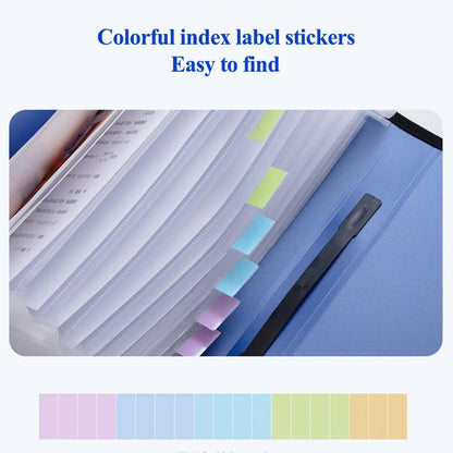 M&G Expanding File Folder 12 Pockets Accordion File Organizer with Labels, Portable Document Receipt Organizer for A4 Letter Size Paper, Waterproof Folder for Bussiness School Office Supplies (Blue)