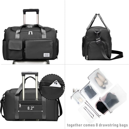 NPBAG Women Travel Duffel, Multi Functional Large Expandable Weekender Carry-on Tote, Gym Workout Overnight Bag, Mommy Hospital Bag for Labor and Delivery