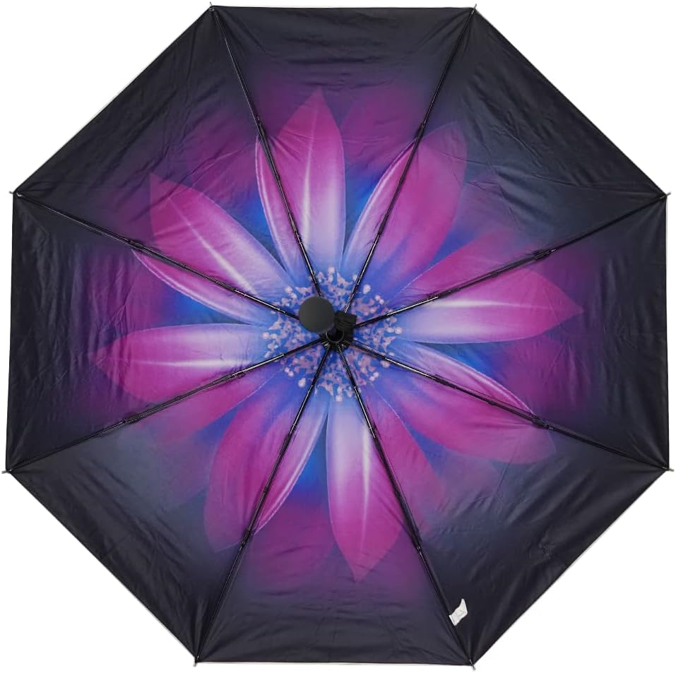 LLanxiry Compact Travel Umbrella, Mini Windproof Umbrellas for Rain & Sun, Small Lightweight Outdoor UV Umbrella, Portable Folding Umbrellas for Travel