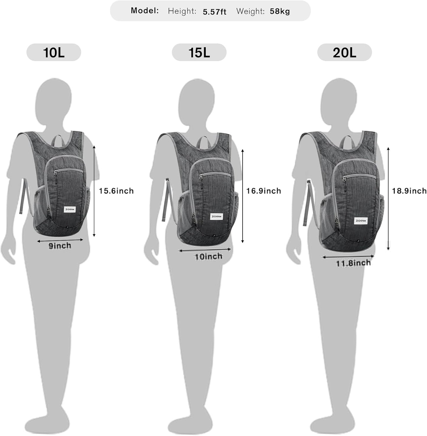 G4Free 10L/15L Hiking Backpack Lightweight Packable Hiking Daypack Small Travel Outdoor Foldable Shoulder Bag