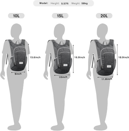 G4Free 10L/15L Hiking Backpack Lightweight Packable Hiking Daypack Small Travel Outdoor Foldable Shoulder Bag