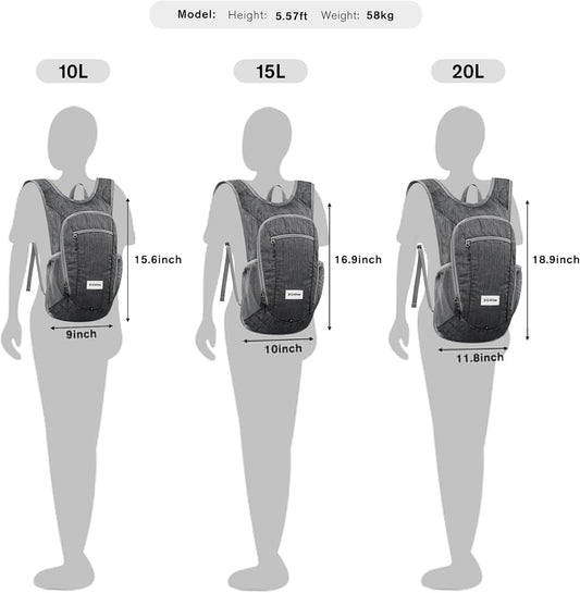 G4Free 10L/15L Hiking Backpack Lightweight Packable Hiking Daypack Small Travel Outdoor Foldable Shoulder Bag
