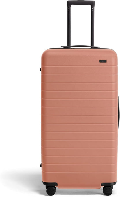 Away Large Trunk Luggage, 31 Inch Hardside Suitcase with Spinner Wheels, Lightweight & Durable, TSA Lock, Ideal for Long Trips, Clay Pink