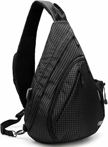 Water-Proof Sling bag/Crossbody Backpack/Shoulder Bag with USB Charging Port for Travel, Hiking, Cycling, Camping