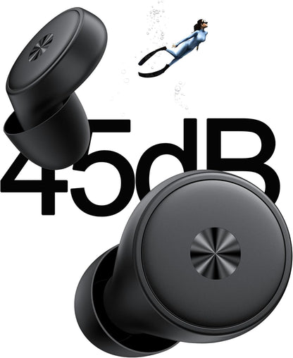 45dB Ear Plugs for Sleeping 0.1oz Ultra-Comfy Noise Cancelling Ear Plugs for Concerts, Deep Focus, Travel, Noise Reduction Ear Plug with 8 Ear Tips Reusable Earplugs with Carry Case Black