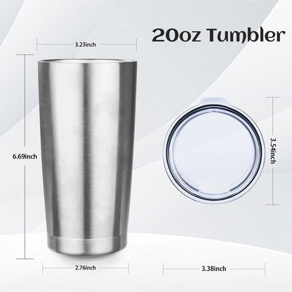 StarSpeed 20oz Tumbler Bulk with Lid, Stainless Steel Insulated Tumblers Double Wall Vacuum Insulated Travel Mug, Powder Coated Coffee Cups for Hot and Cold Drinks(Silver,1)
