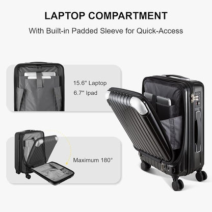 LEVEL8 Grace Carry on Luggage, 20 Inch Hard Shell Suitcases - Image 3