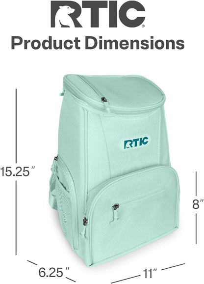 RTIC 15 Can Lightweight Backpack Cooler Soft Insulated Portable Bag for Lunch, Beach, Drink, Beverage, Travel, Camping, Picnic, Car, Hiking,