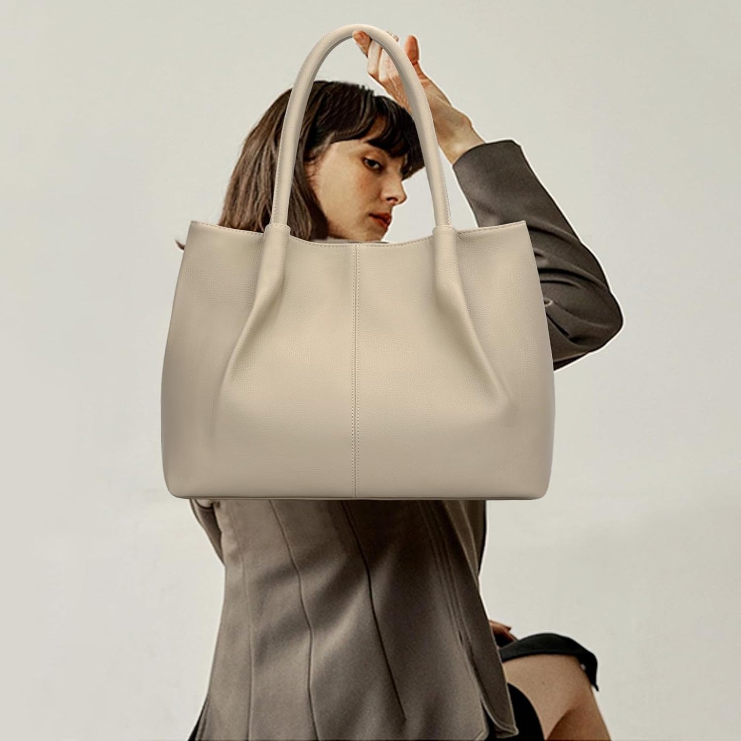 KKXIU Tote Bag for Women Vegan Leather Shoulder Purse Large Capacity Travel Bag