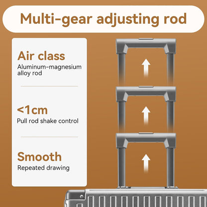 ROAMING Zipperless Luggage Airline Approved with Polycarbonate Aluminum Frame, Lightweight Hardside Luggage with Spinner Wheels, Metal Travel Luggage with Double TSA Locks, Carry On 20 Inch, gray
